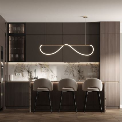 Lámpara colgante LED con cable MELECA LED/36W/230V 3000/4000/6000K 160 cm dorada