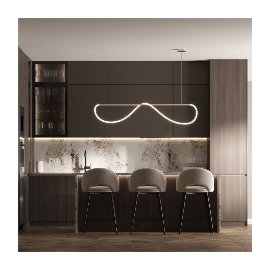 Lámpara colgante LED con cable MELECA LED/36W/230V 3000/4000/6000K 160 cm dorada