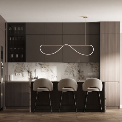 Lámpara colgante LED con cable MELECA LED/36W/230V 3000/4000/6000K 160 cm dorada