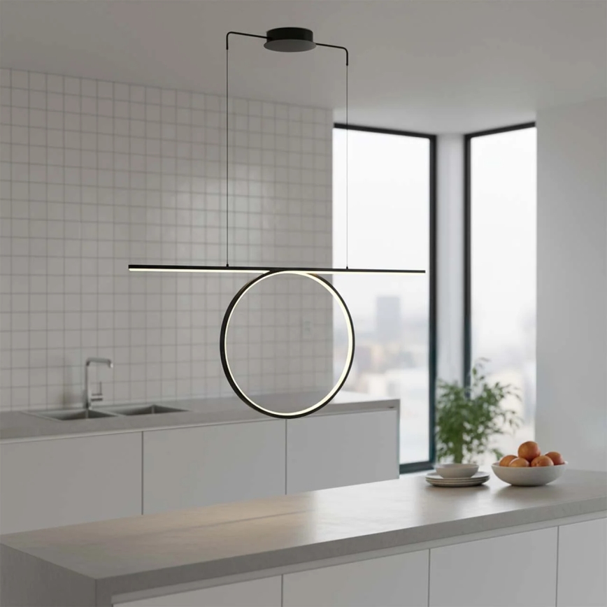 Lámpara colgante LED con cable ODETTA LED/42W/230V 4000K negra