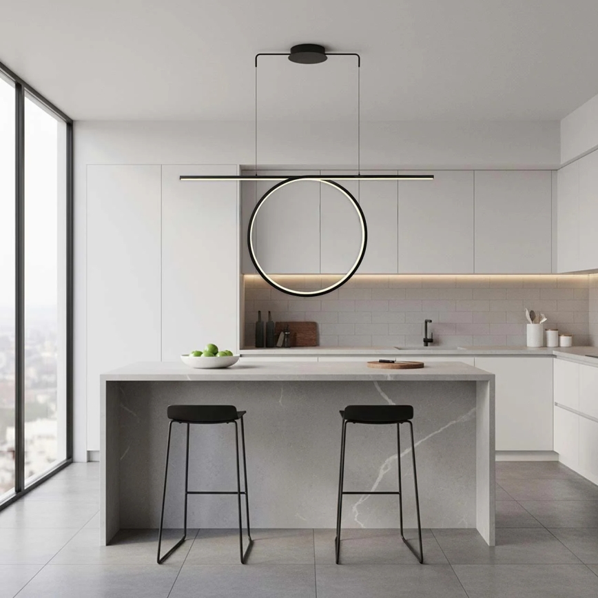 Lámpara colgante LED con cable ODETTA LED/42W/230V 4000K negra