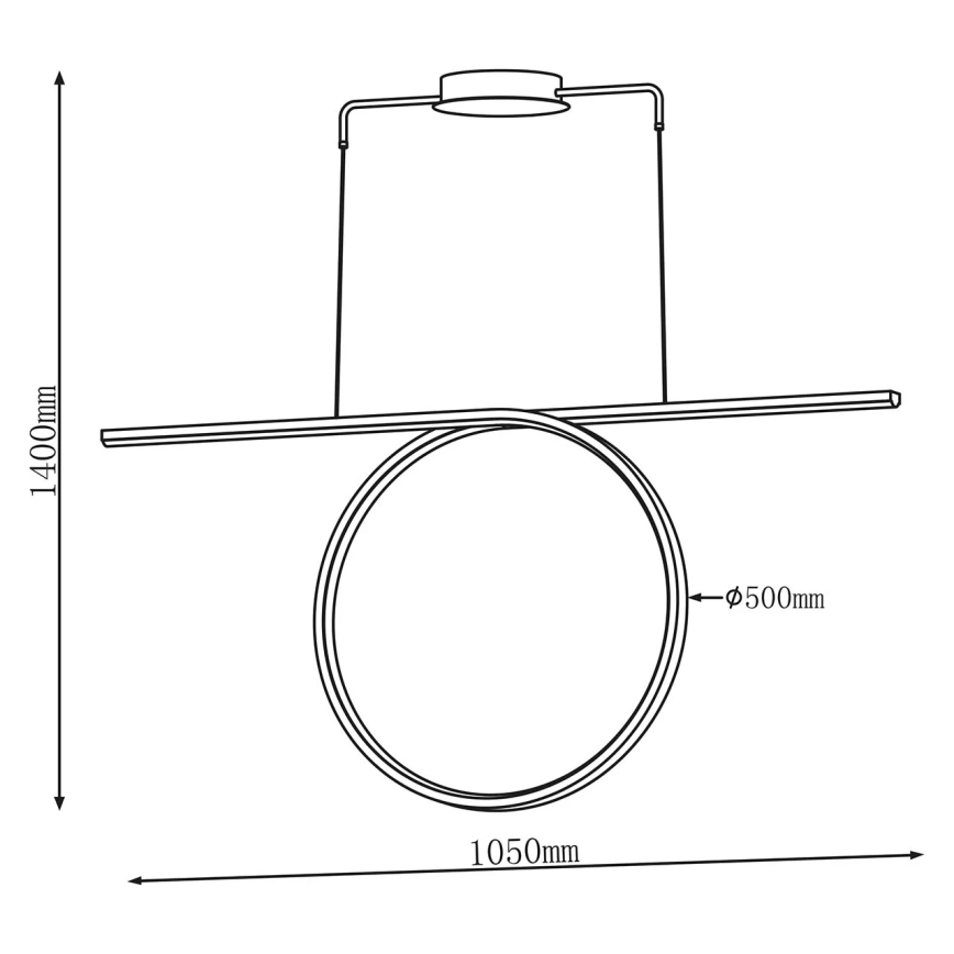 Lámpara colgante LED con cable ODETTA LED/42W/230V 4000K negra