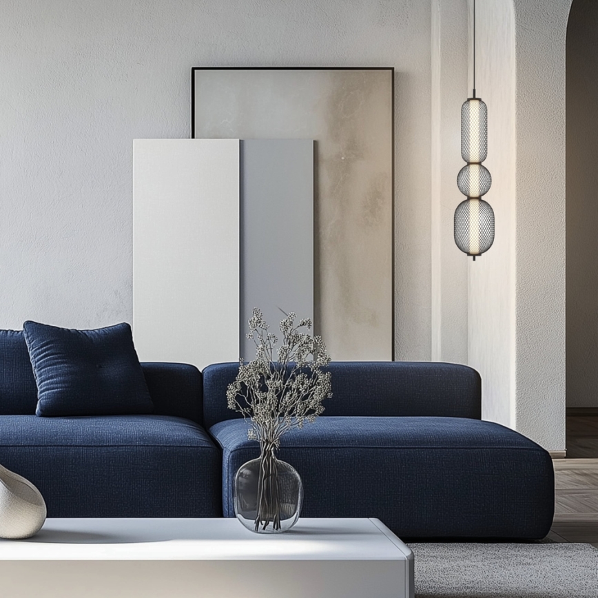 Lámpara colgante LED con cable PUMA LED/15W/230V Ø 14 cm negra