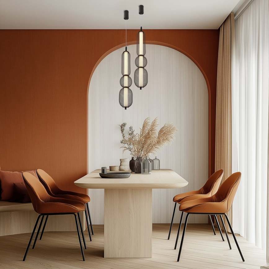 Lámpara colgante LED con cable PUMA LED/15W/230V Ø 14 cm negra