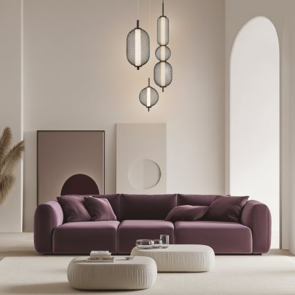 Lámpara colgante LED con cable PUMA LED/15W/230V Ø 14 cm negra