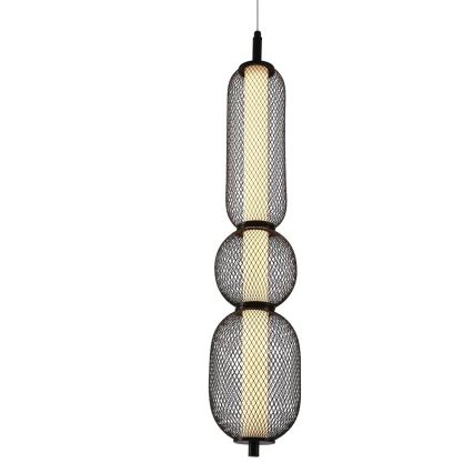 Lámpara colgante LED con cable PUMA LED/15W/230V Ø 14 cm negra