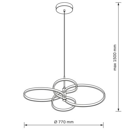 Lámpara colgante LED con cable RIBBON LED/37W/230V 4000K negra
