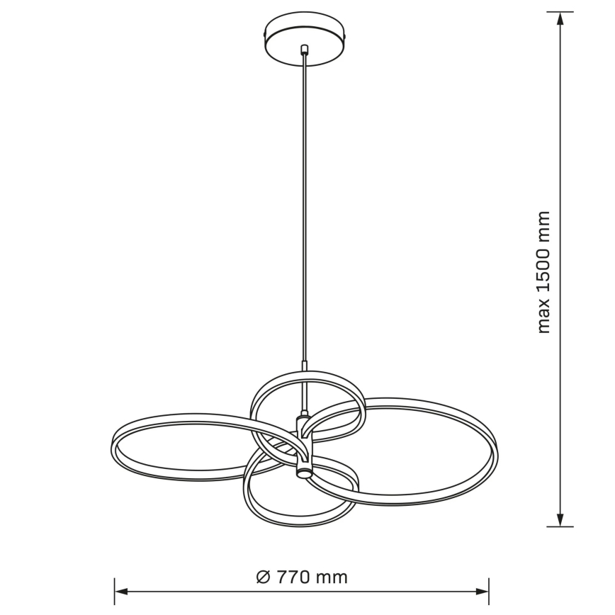 Lámpara colgante LED con cable RIBBON LED/37W/230V 4000K negra