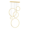 Lámpara colgante LED con cable SATURNO LED/100W/230V, dorada