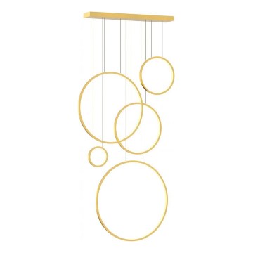Lámpara colgante LED con cable SATURNO LED/100W/230V, dorada
