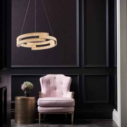 Lámpara colgante LED con cable TARJA LED/36W/230V 3000/4000/6000K diámetro 60 cm dorada