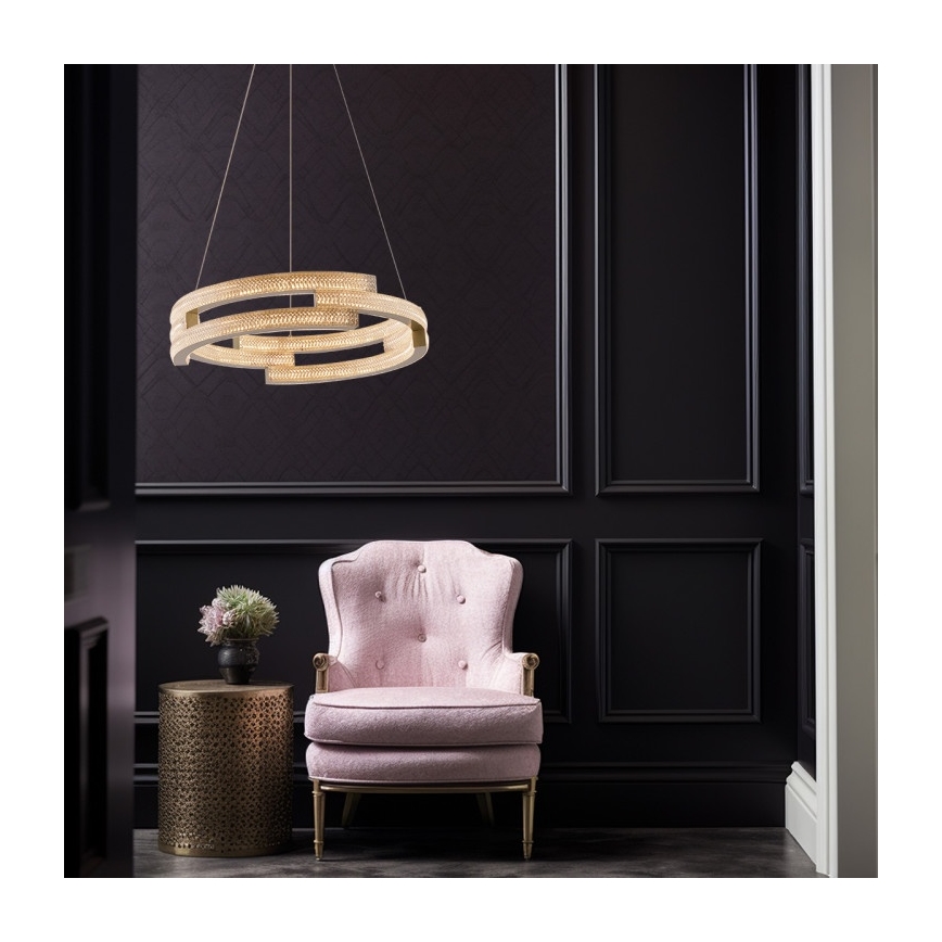 Lámpara colgante LED con cable TARJA LED/36W/230V 3000/4000/6000K diámetro 60 cm dorada