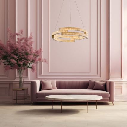 Lámpara colgante LED con cable TARJA LED/36W/230V 3000/4000/6000K diámetro 60 cm dorada