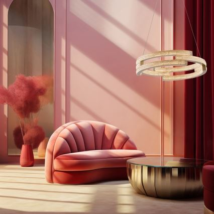 Lámpara colgante LED con cable TARJA LED/36W/230V 3000/4000/6000K diámetro 60 cm dorada