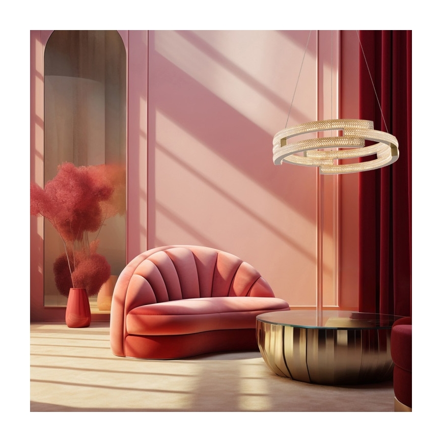 Lámpara colgante LED con cable TARJA LED/36W/230V 3000/4000/6000K diámetro 60 cm dorada