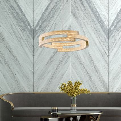 Lámpara colgante LED con cable TARJA LED/36W/230V 3000/4000/6000K diámetro 60 cm dorada