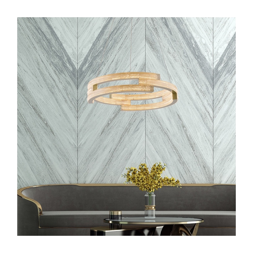 Lámpara colgante LED con cable TARJA LED/36W/230V 3000/4000/6000K diámetro 60 cm dorada