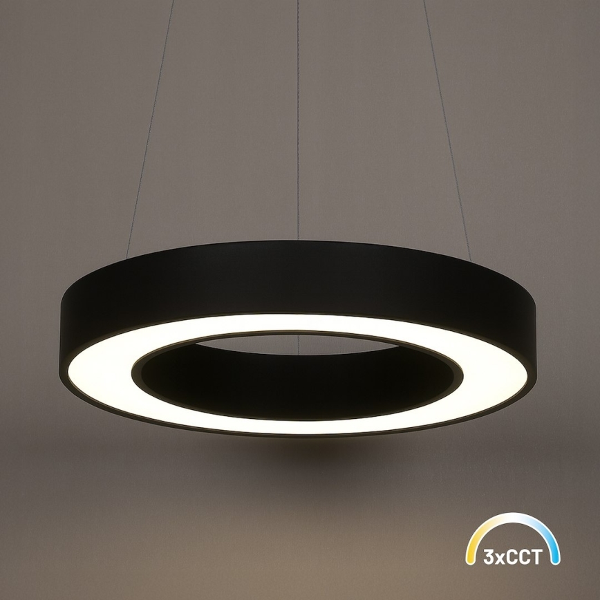 Lámpara colgante LED con cable UNION LED/40W/230V 3000/4000/6500K, diámetro 40 cm, negra