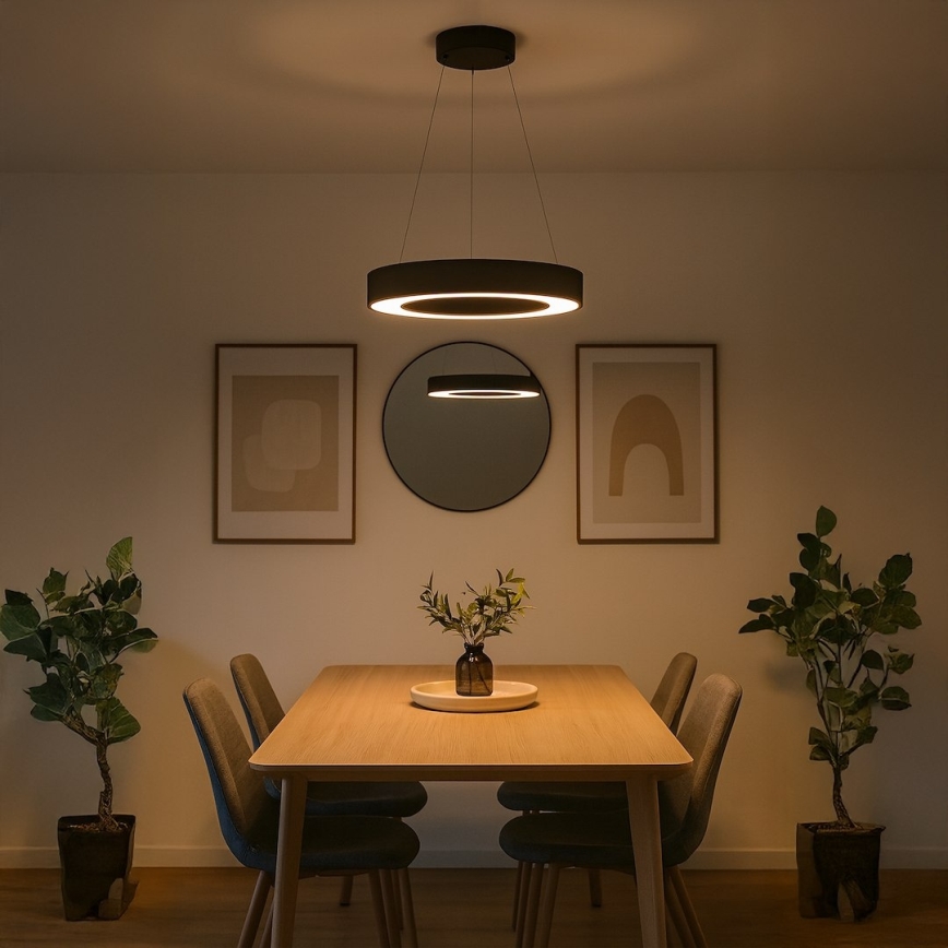 Lámpara colgante LED con cable UNION LED/40W/230V 3000/4000/6500K, diámetro 40 cm, negra