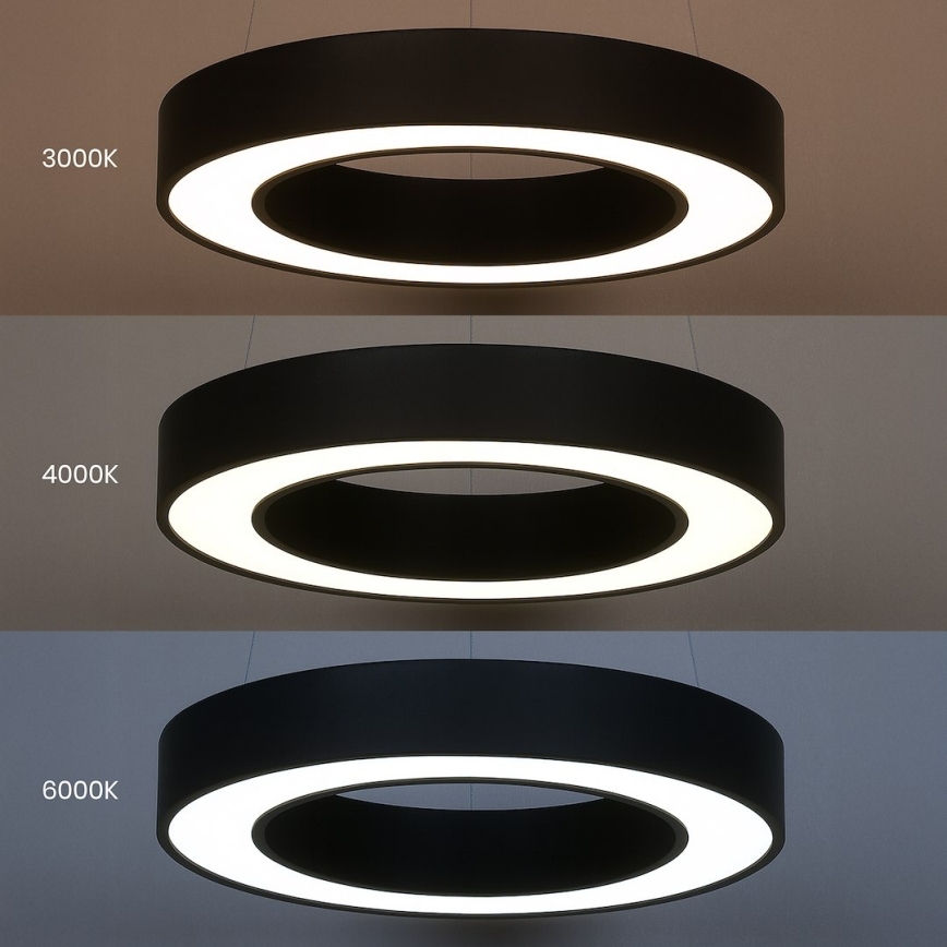 Lámpara colgante LED con cable UNION LED/40W/230V 3000/4000/6500K, diámetro 40 cm, negra