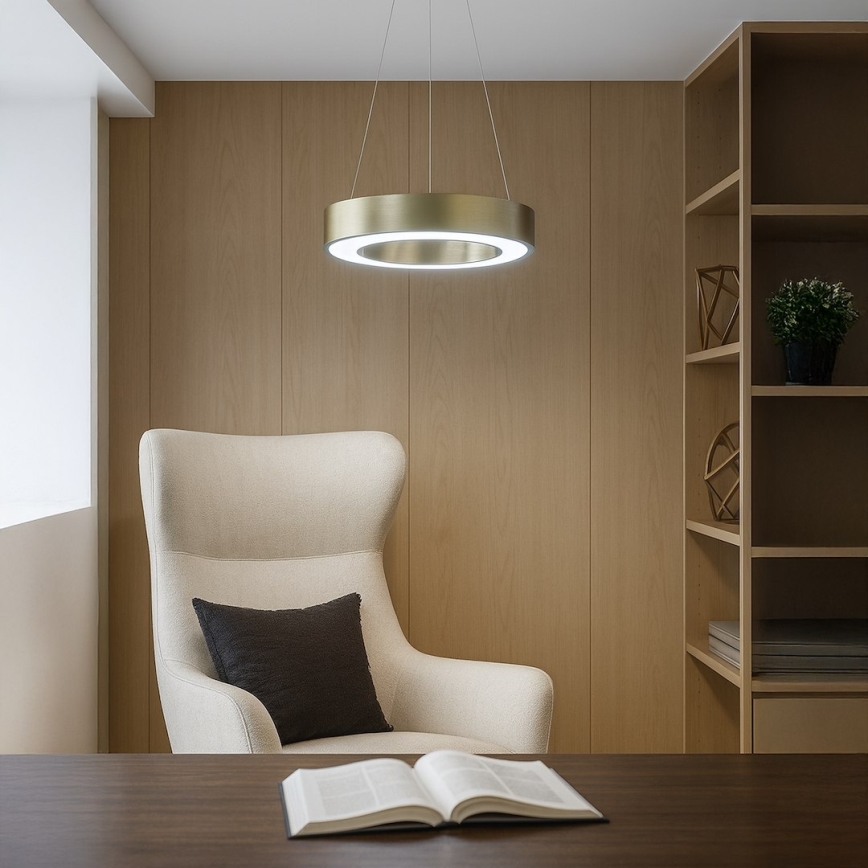 Lámpara colgante LED con cable UNION LED/40W/230V 3000/4000/6500K Ø 40 cm dorado