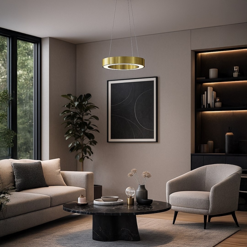 Lámpara colgante LED con cable UNION LED/40W/230V 3000/4000/6500K Ø 40 cm dorado