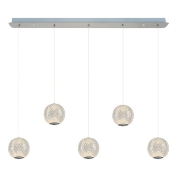 Lámpara colgante LED CREMONA 5xLED/5W/230V 3000K cromo mate