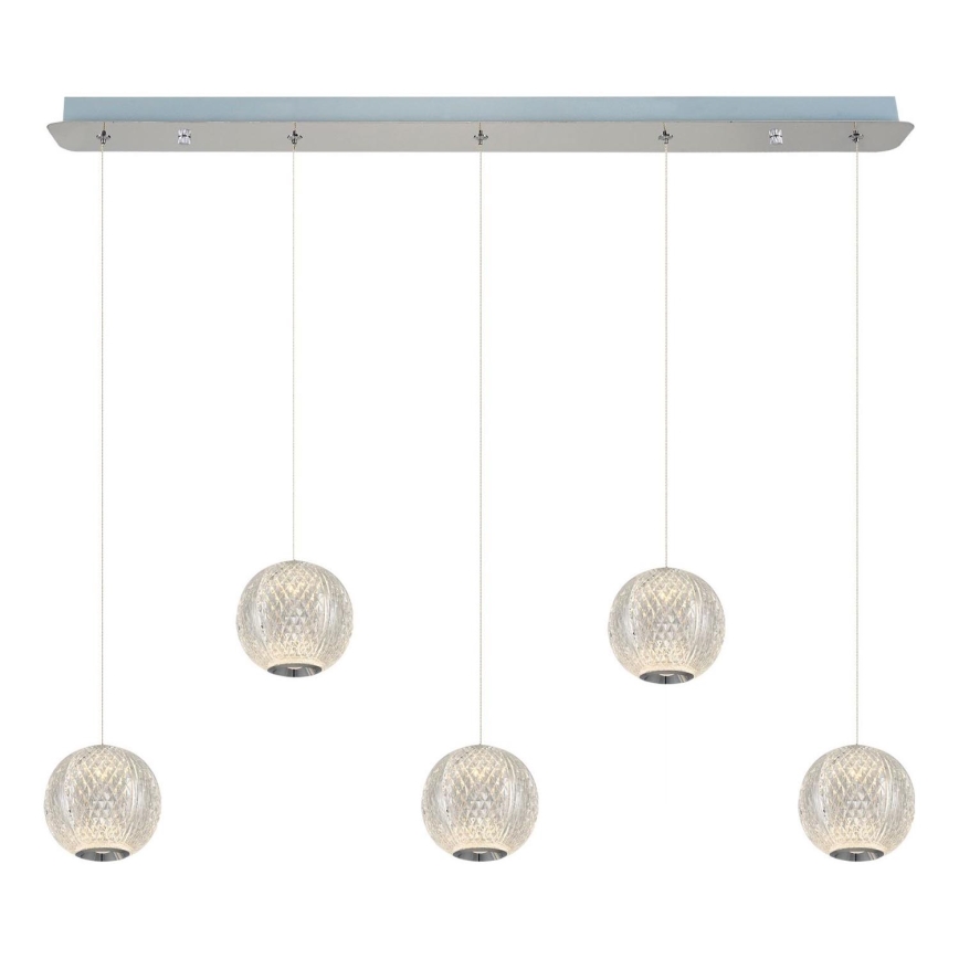 Lámpara colgante LED CREMONA 5xLED/5W/230V 3000K cromo mate