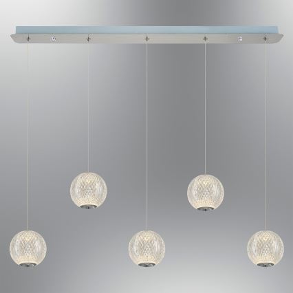 Lámpara colgante LED CREMONA 5xLED/5W/230V 3000K cromo mate