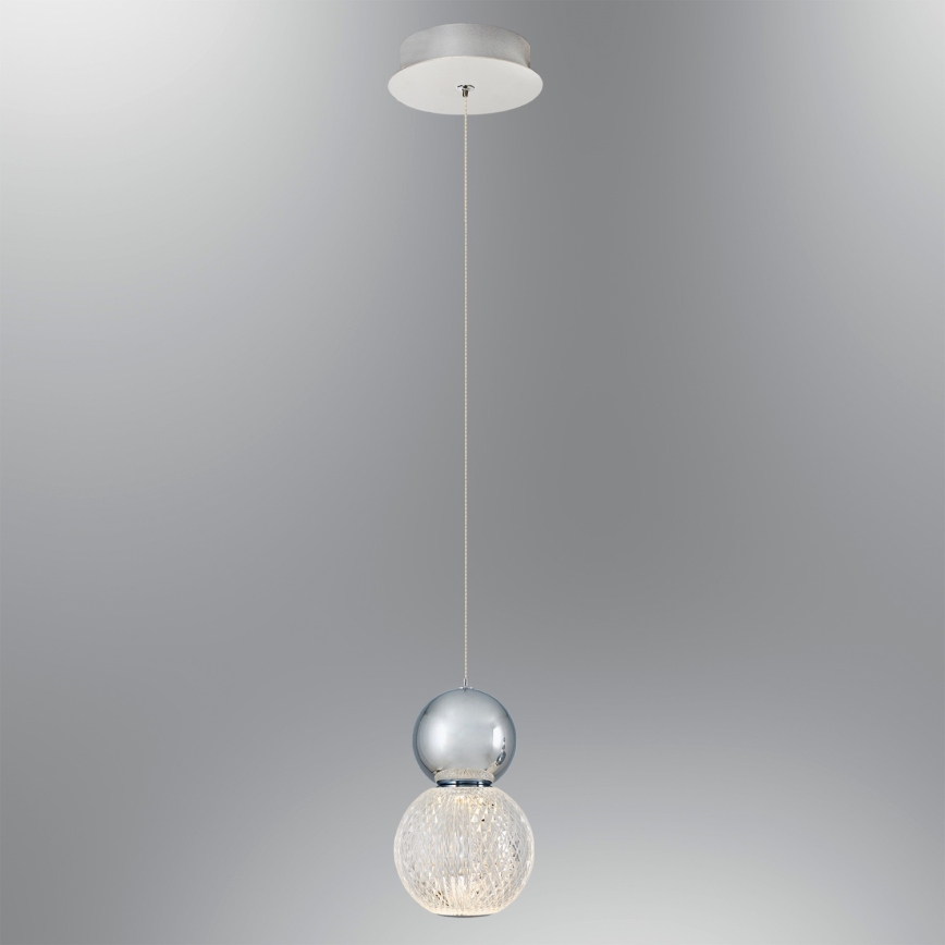 Lámpara colgante LED CREMONA con cable LED/5W/230V 3000K cromo mate