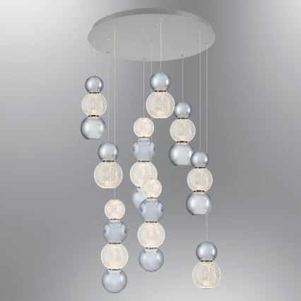 Lámpara colgante LED CREMONA LED/51W/230V 3000K cromado mate