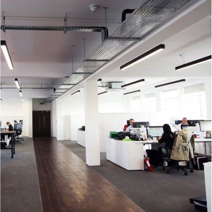 Lámpara colgante LED de cable, 44W/230V, 6000K, 120 cm, negro