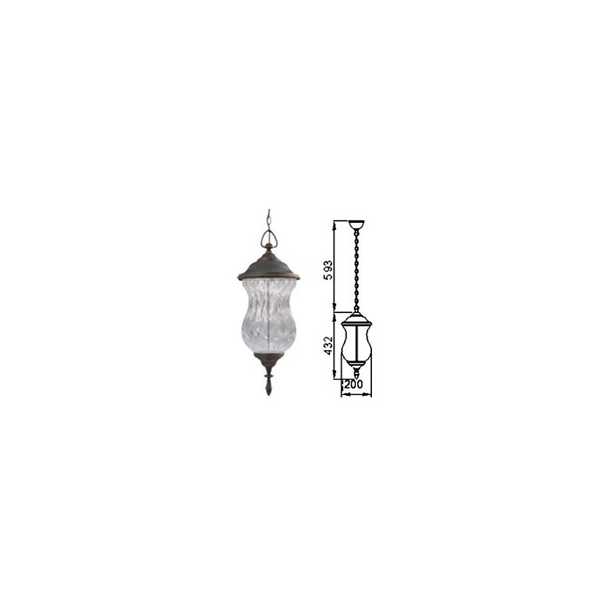 Lámpara colgante LED de exterior con cadena MARSYLIA 3xLED/3W/230V negra