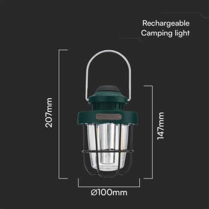 Lámpara LED recargable de exterior regulable LED/5W/5V 2700-6500K IP44