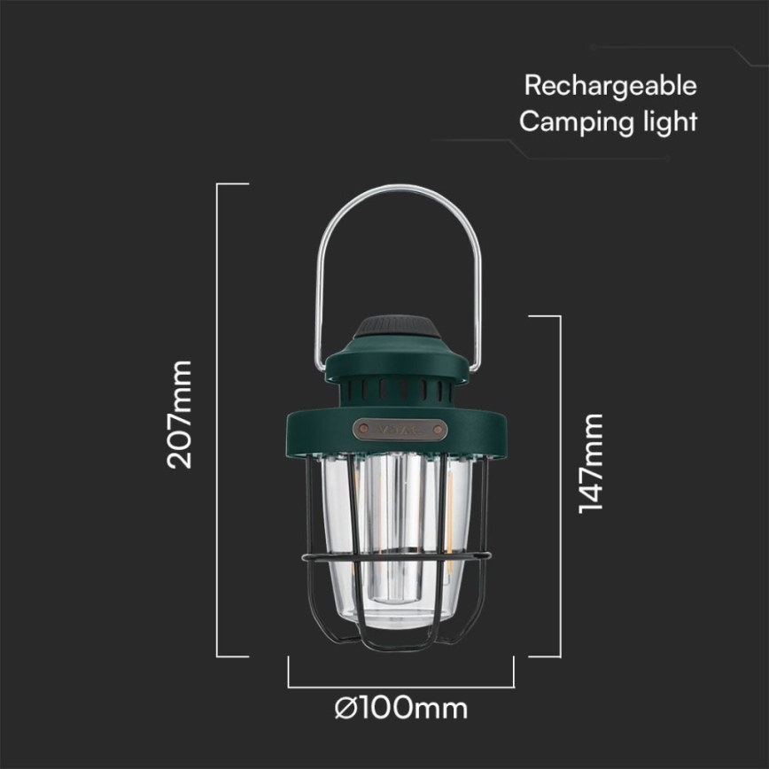 Lámpara LED recargable de exterior regulable LED/5W/5V 2700-6500K IP44
