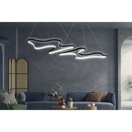 Lámpara colgante LED DUPLE ARTISAN LED/80W/230V 6500K negra
