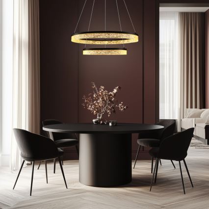 Lámpara colgante LED en cable FROZI LED/38W/230V, diámetro 60 cm, negra