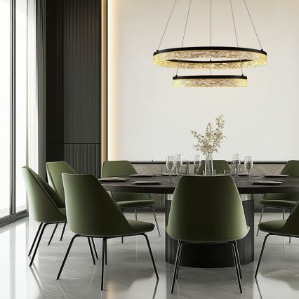 Lámpara colgante LED en cable FROZI LED/38W/230V, diámetro 60 cm, negra