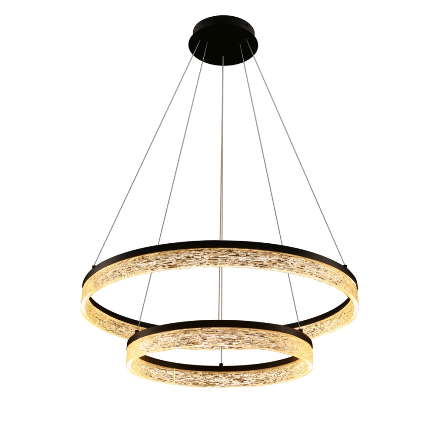 Lámpara colgante LED en cable FROZI LED/38W/230V, diámetro 60 cm, negra