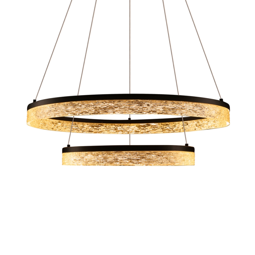 Lámpara colgante LED en cable FROZI LED/38W/230V, diámetro 60 cm, negra