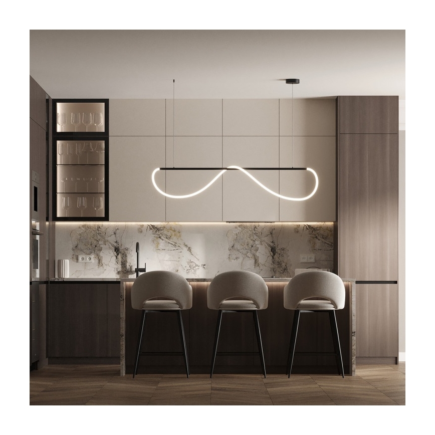 Lámpara colgante LED en cable MELECA LED/36W/230V 3000/4000/6000K 160 cm negra