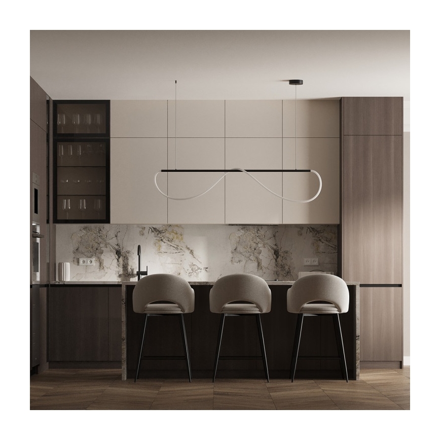 Lámpara colgante LED en cable MELECA LED/36W/230V 3000/4000/6000K 160 cm negra