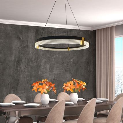 Lámpara colgante LED en cable TRIANGLE LED/40W/230V 3000/4000/6000K, diámetro 60 cm, negra