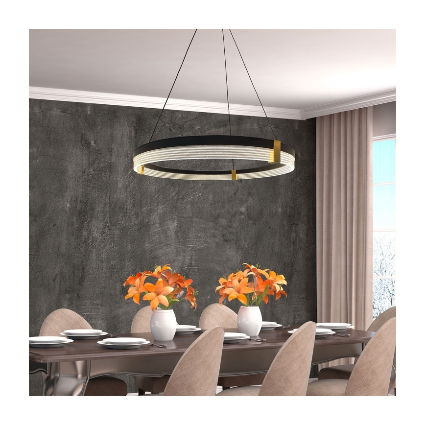 Lámpara colgante LED en cable TRIANGLE LED/40W/230V 3000/4000/6000K, diámetro 60 cm, negra