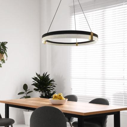 Lámpara colgante LED en cable TRIANGLE LED/40W/230V 3000/4000/6000K, diámetro 60 cm, negra