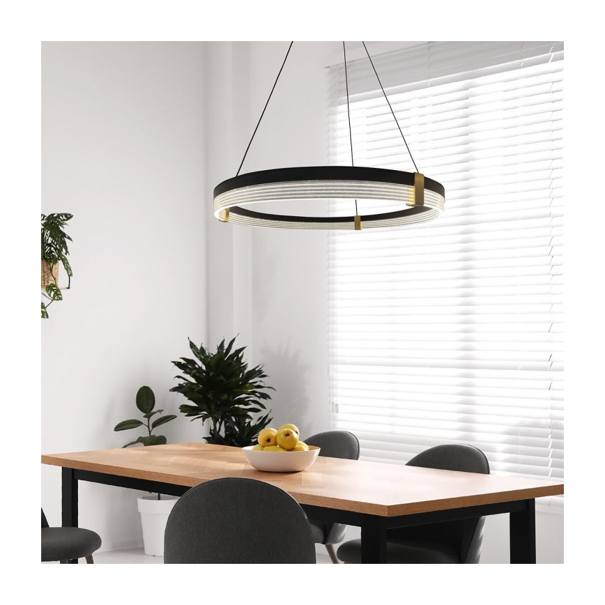 Lámpara colgante LED en cable TRIANGLE LED/40W/230V 3000/4000/6000K, diámetro 60 cm, negra