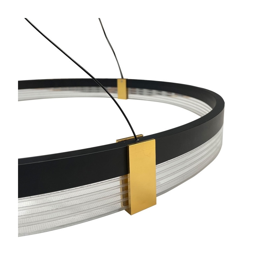 Lámpara colgante LED en cable TRIANGLE LED/40W/230V 3000/4000/6000K, diámetro 60 cm, negra