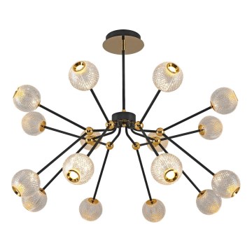Lámpara colgante LED en varilla GELA 16xLED/5W/230V 3000K negro/dorado