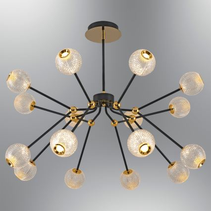 Lámpara colgante LED en varilla GELA 16xLED/5W/230V 3000K negro/dorado