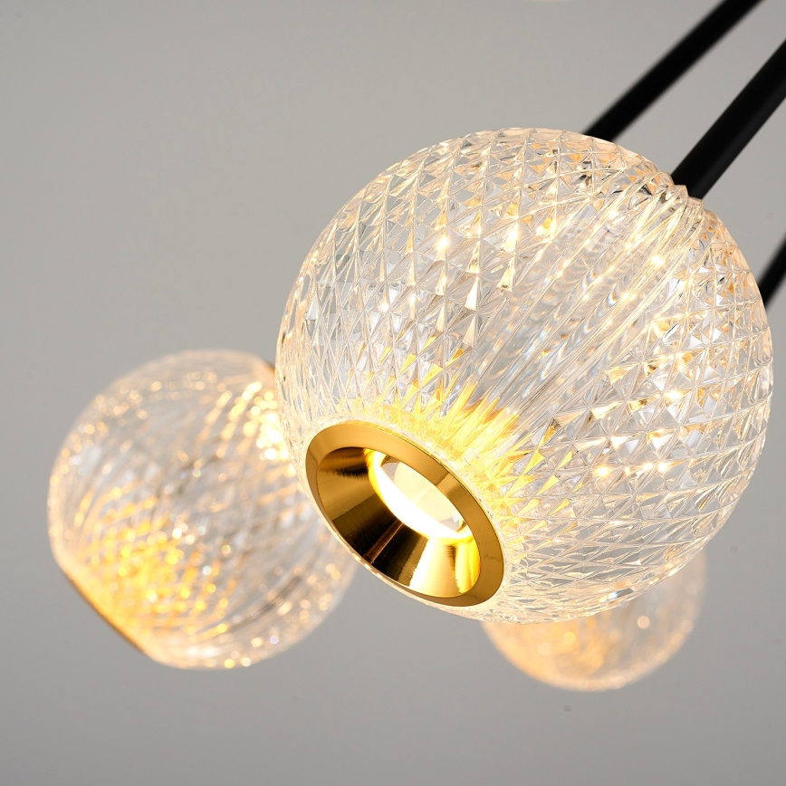 Lámpara colgante LED en varilla GELA 16xLED/5W/230V 3000K negro/dorado
